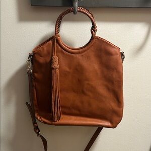 Sole Society Brown Shoulder Bag with Braided Handle